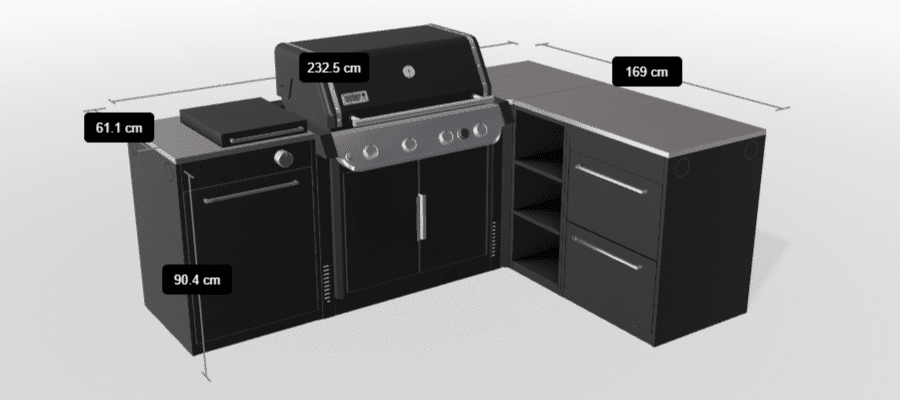 Bucătărie "L" 5 module, BBQ KITCHEN