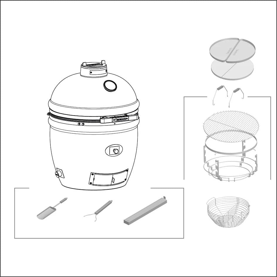 Grătar ceramic cu cărbuni TWO.55