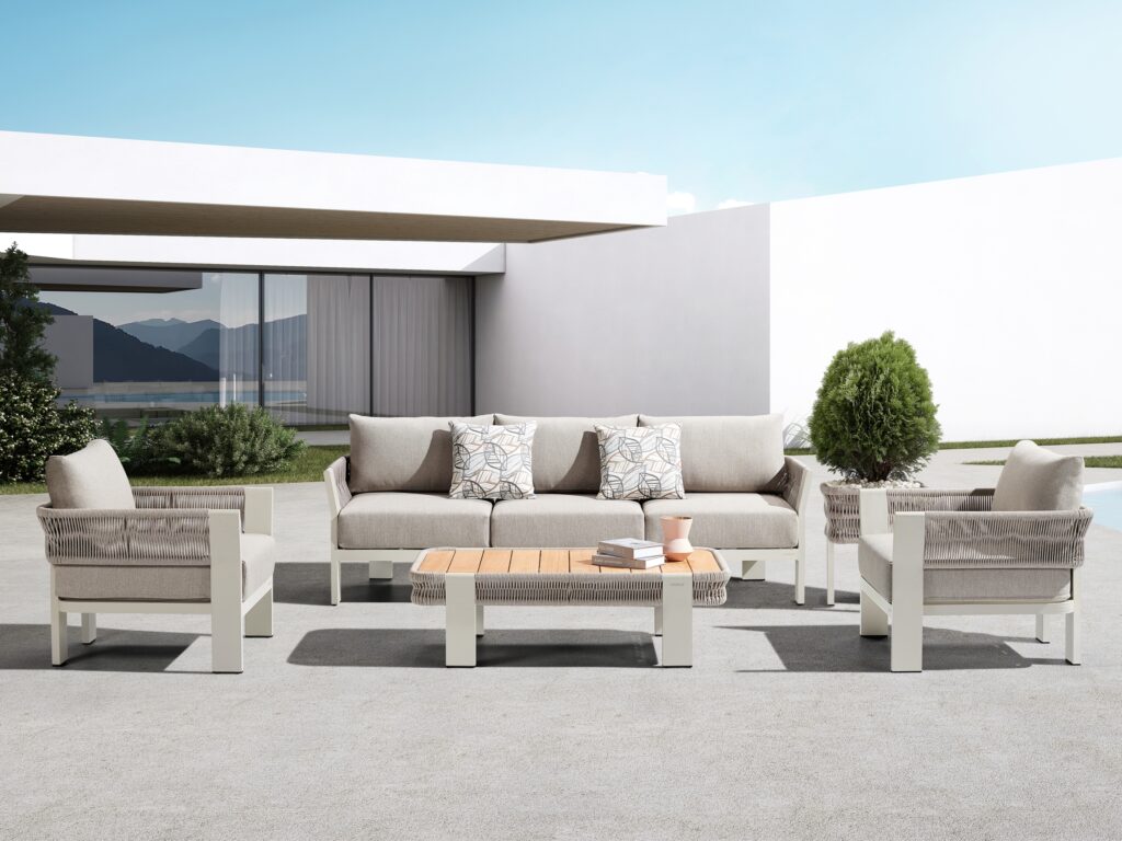 Mobilier gradina Borromeo canapea 3 locuri 2 fotolii masuta Higold 205420