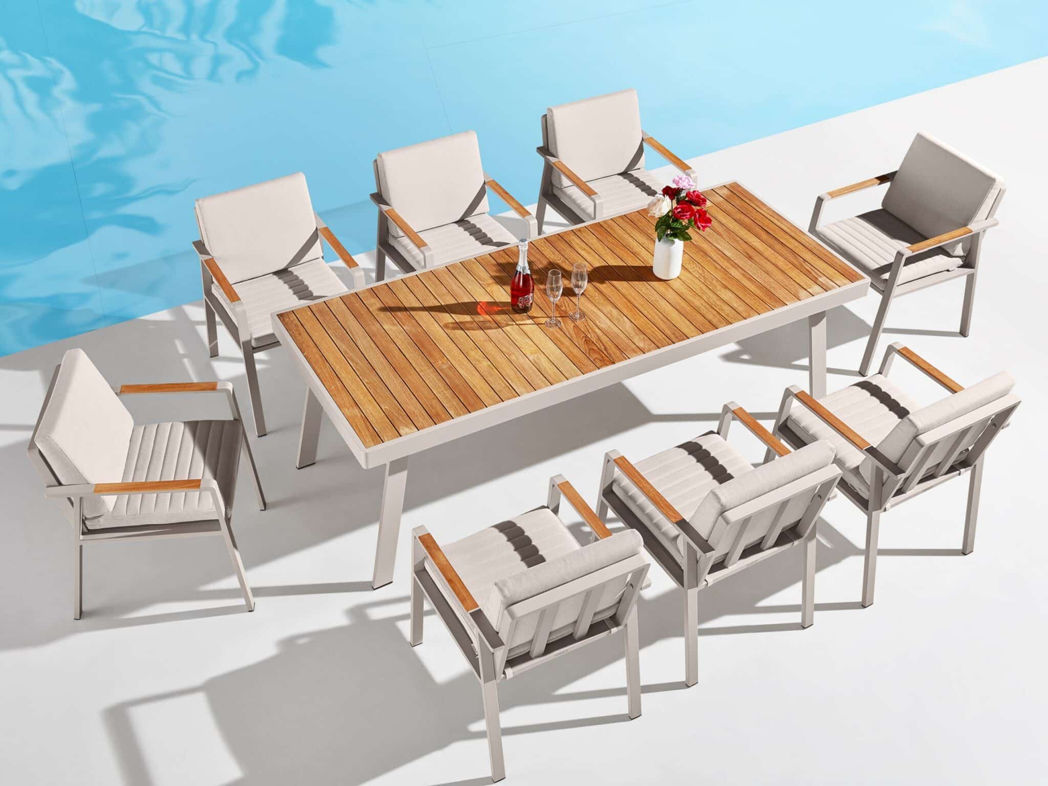 Set gradina Nofi masa dreptunghiulara cu 8 scaune Higold 680140