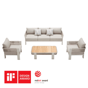 Mobilier gradina Borromeo canapea 3 locuri 2 fotolii masuta Higold 205420