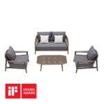 Mobilier gradina Leo canapea 2 locuri 2 fotolii masuta Higold 206310