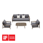 Mobilier gradina Leo canapea 3 locuri 2 fotolii masuta Higold 206330