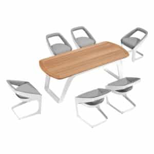 Set gradina Onda Designed by Pininfarina Italy masa cu 6 scaune Higold 2042330W