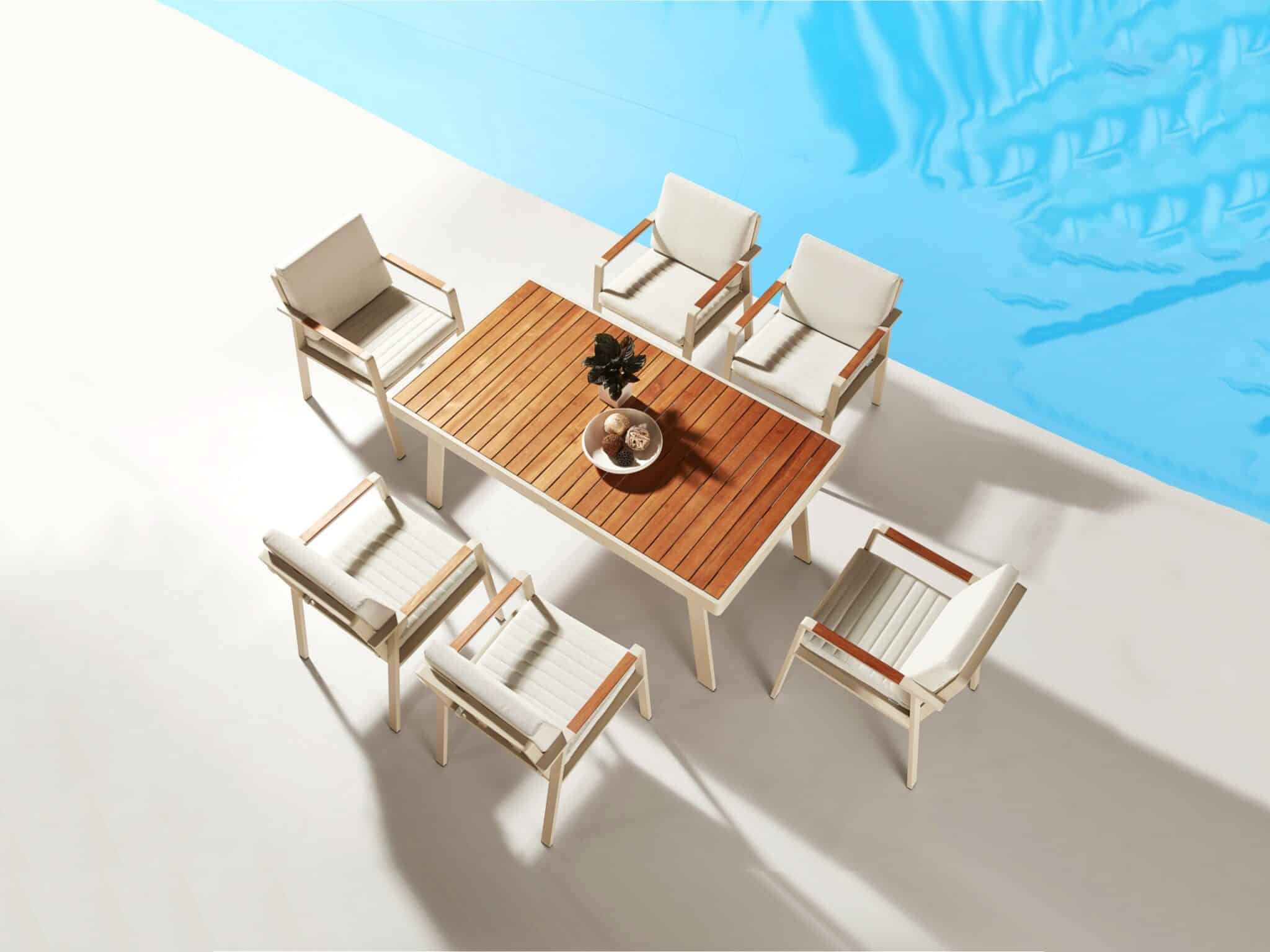 Set gradina Nofi masa dreptunghiulara cu 6 scaune Higold 680150